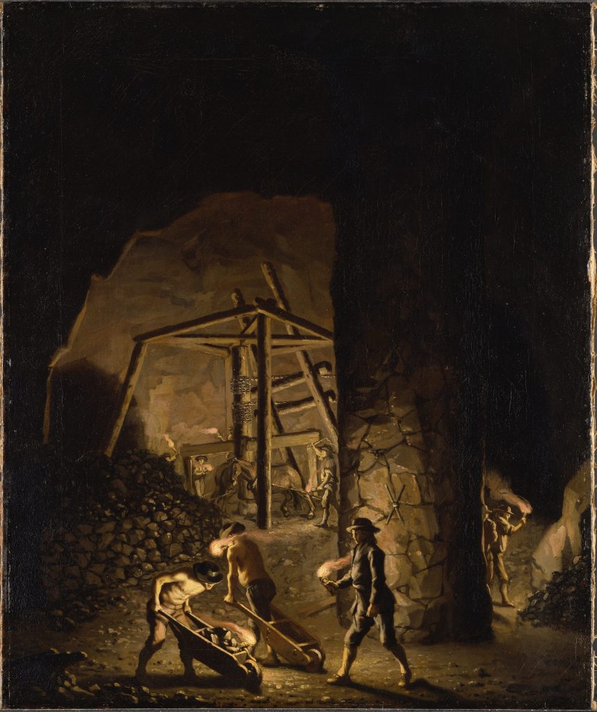 Painting of miners in Falun Mine